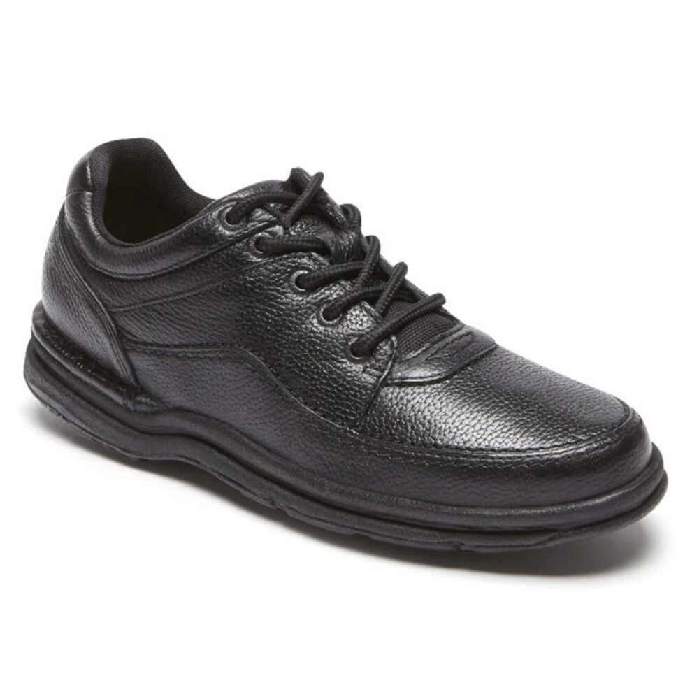Rockport Men's World Tour Classic Lace Up Black Leather Shoes size 9.5N/43